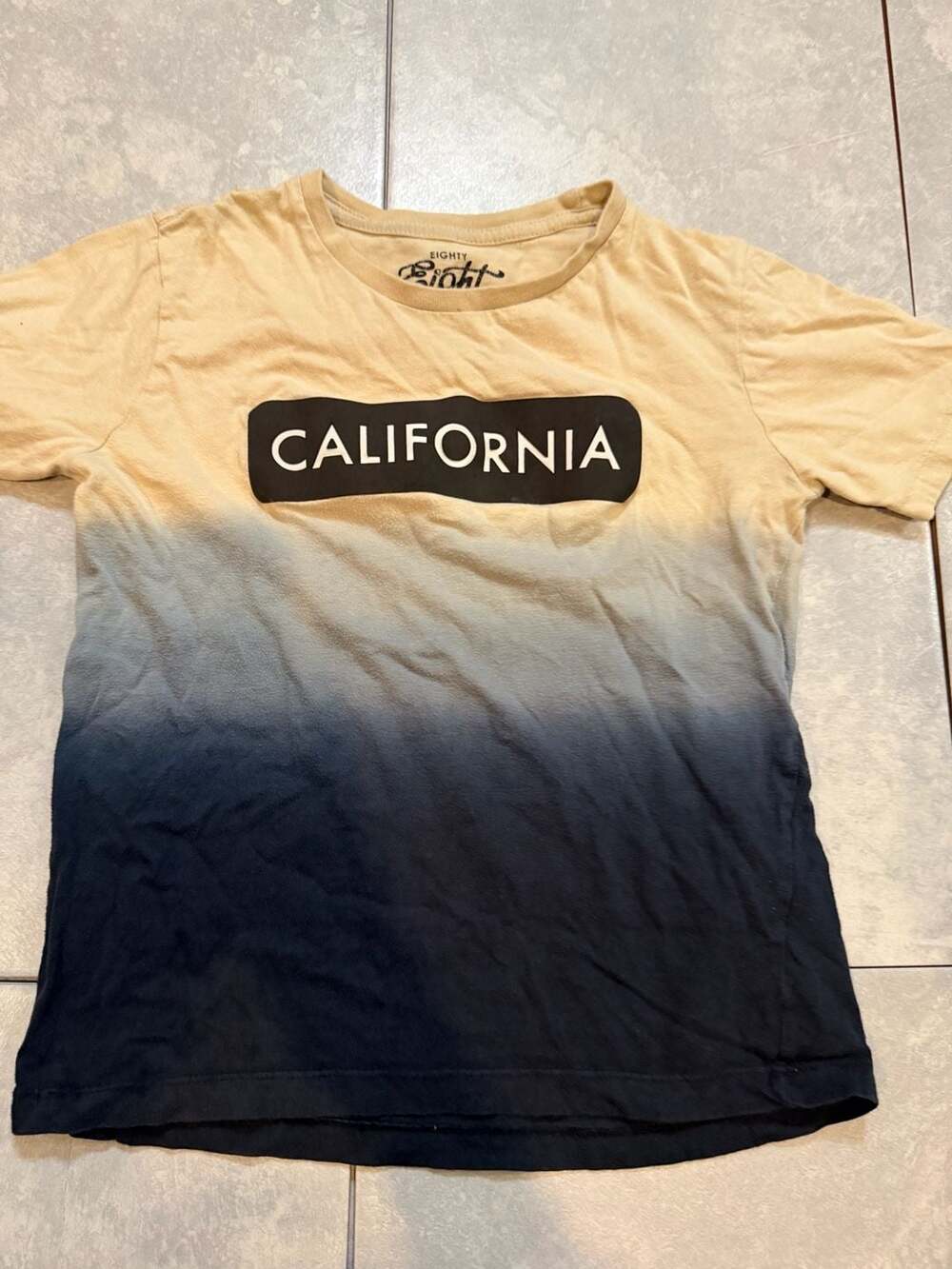 Eighty Eight Brand California Tee Size 8 Ombre Gradient Short Sleeve